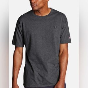 Champion T-Shirt Men's Cotton Script Logo Graphic Short Sleeve Grey